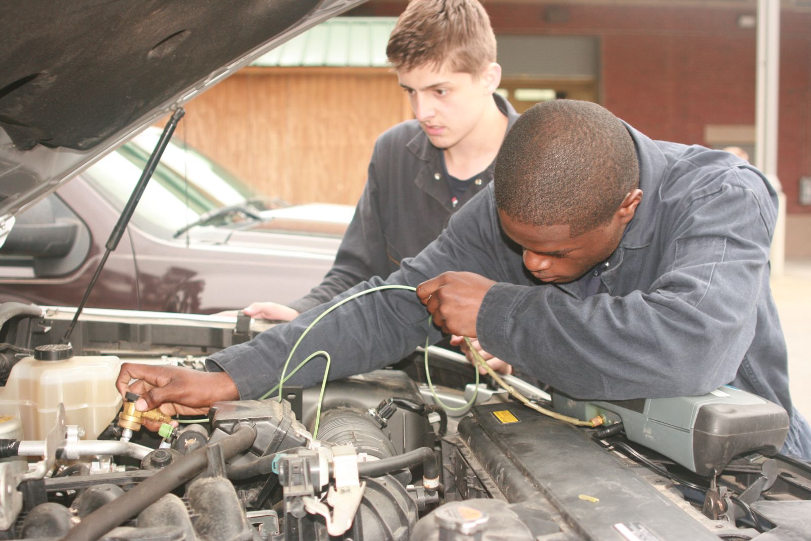 Cadets Working on Car