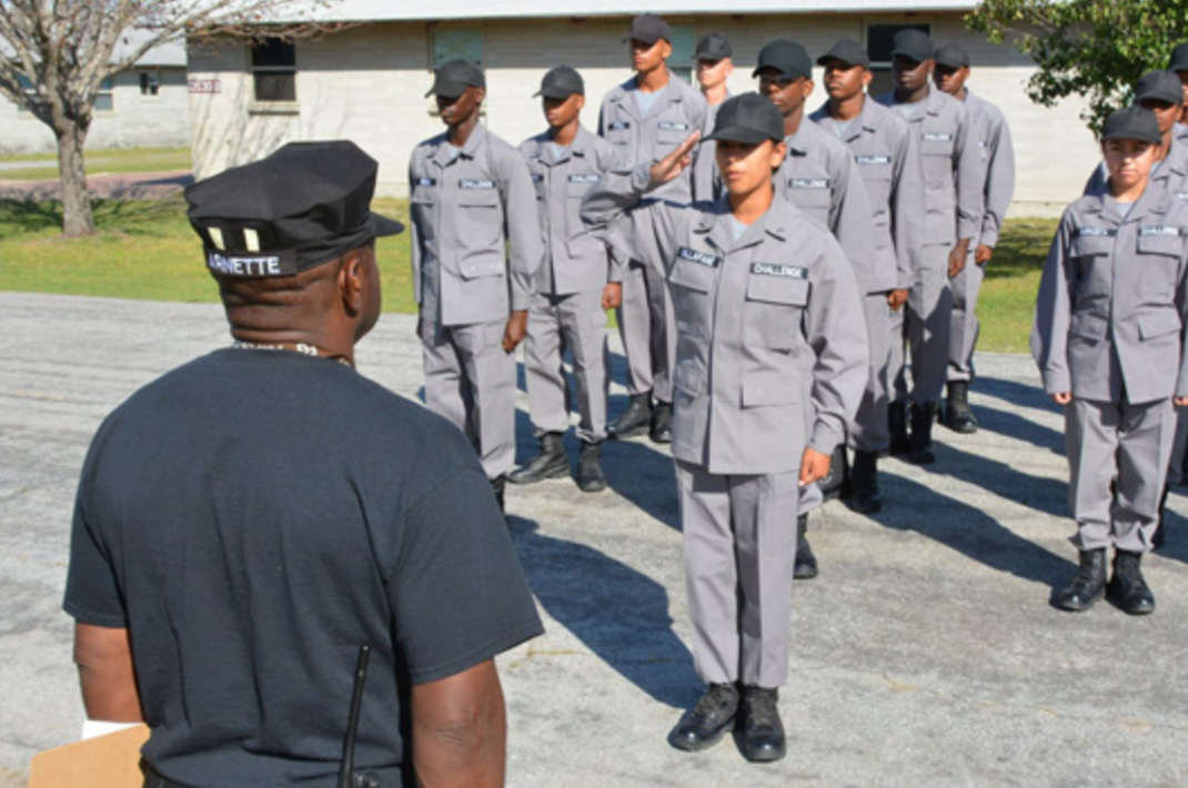 georgia youth challenge cadets standing at attention