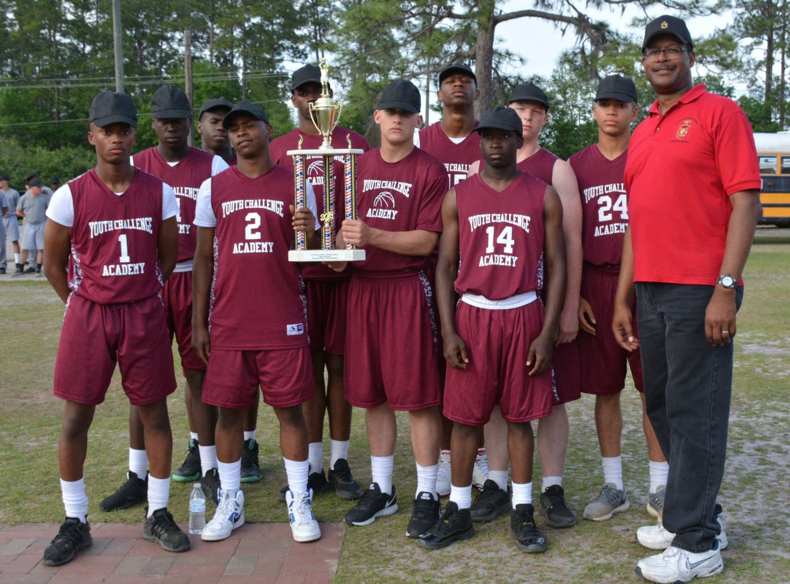 A cadet team with a trophy